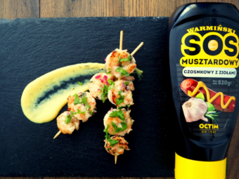 Grillowane krewetki z sosem musztardowym